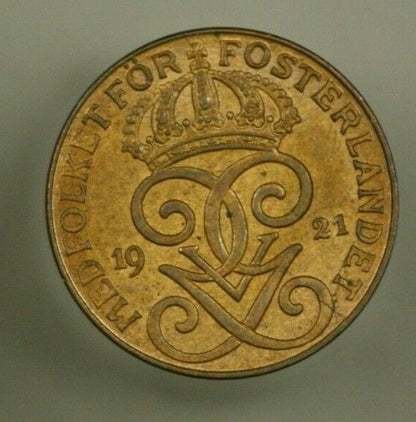 Sweden 2 Ore 1921 Gem UNC     A955