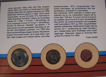 1987 Denmark Coin Set Uncirculated Year's Issued by Bank 