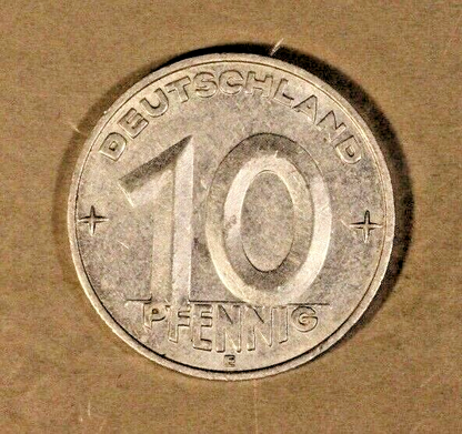 1952E Germany East DDR 10 Pfennig Higher Grade      