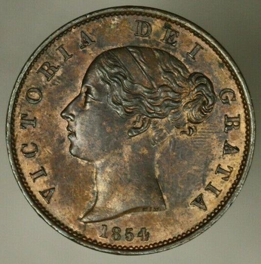 Great Britain 1/2 Penny 1854 UNC some minor red  A2443