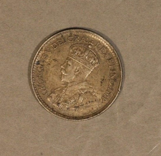 1929 Newfoundland 5 Cents Silver Lightly Circulated   