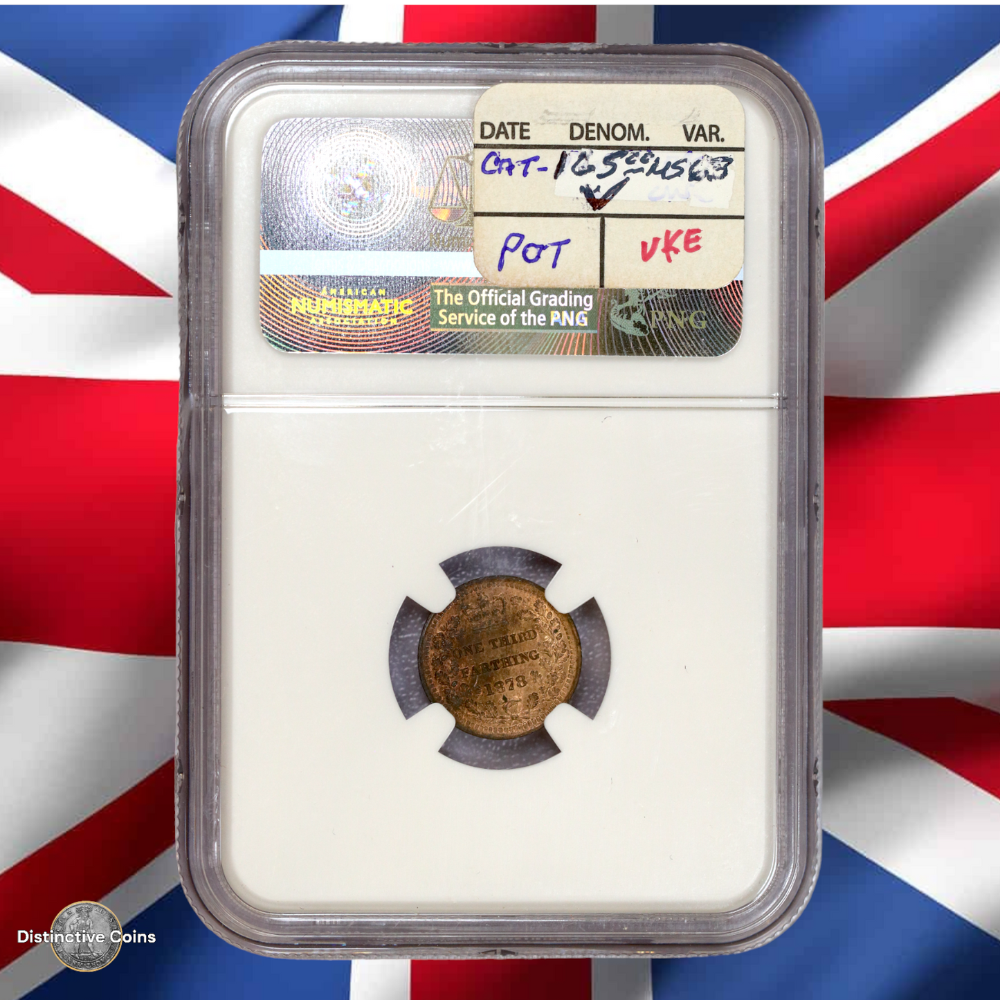 Great Britain 1878 1/3 Farthing NGC MS63RB - GBS004