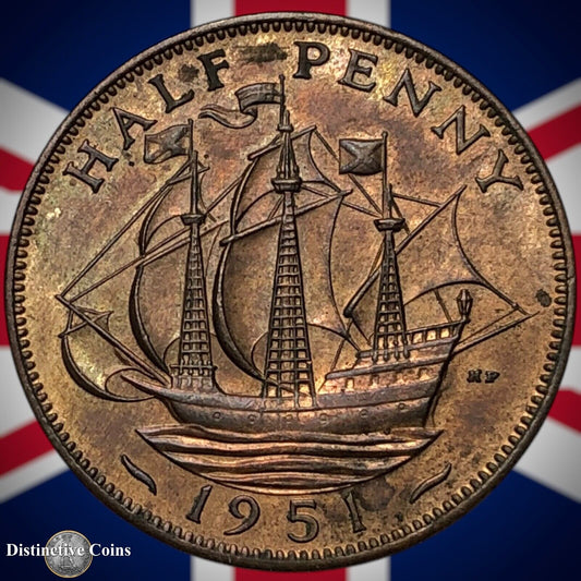 Great Britain 1951 Half Penny 1/2d GB6079