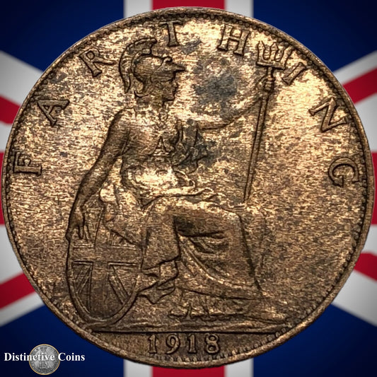 Great Britain 1918 Farthing 1/4d GB4715