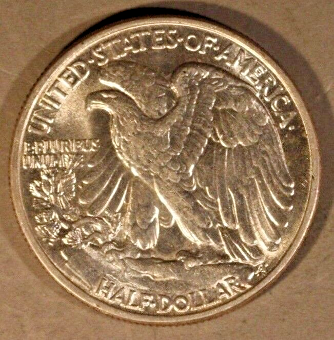 1946 Walking Liberty Half Dollar Russet Blue Tone Obv. 