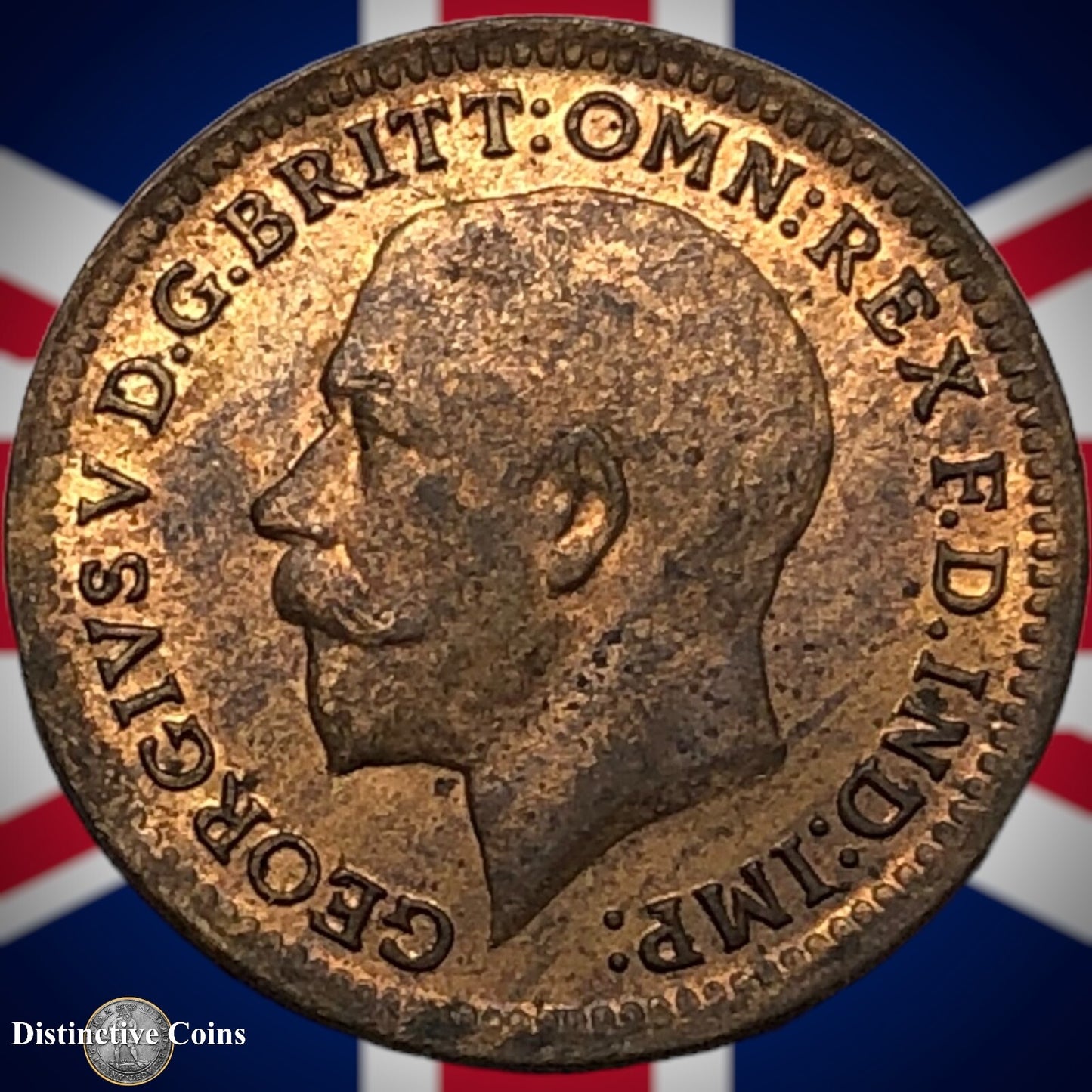 Great Britain 1913 Third Farthing 1/3 Penny GB3045