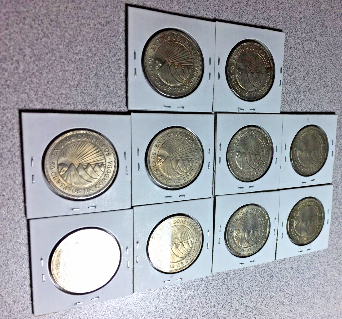 Lot of (10) 1965 NICARAGUA 50 Centavos   #A102 