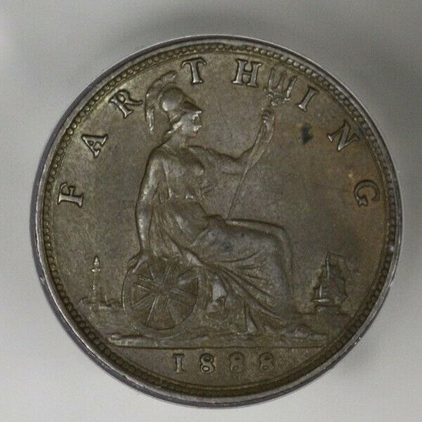 Great Britain 1888 Farthing AU  A3019