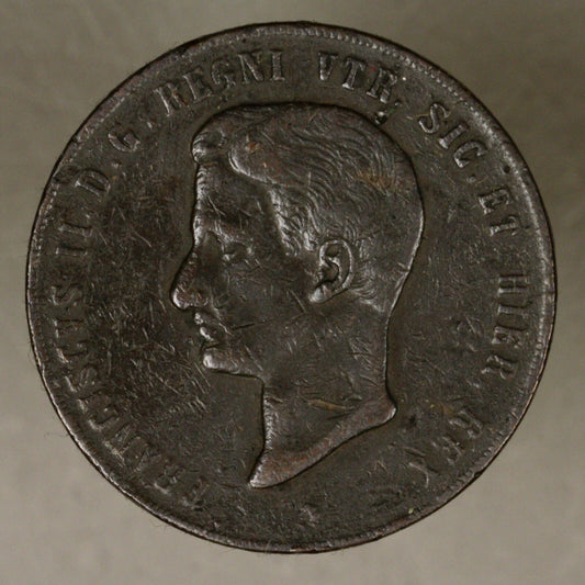 Italy- Naples 1859 10 Tornes VF