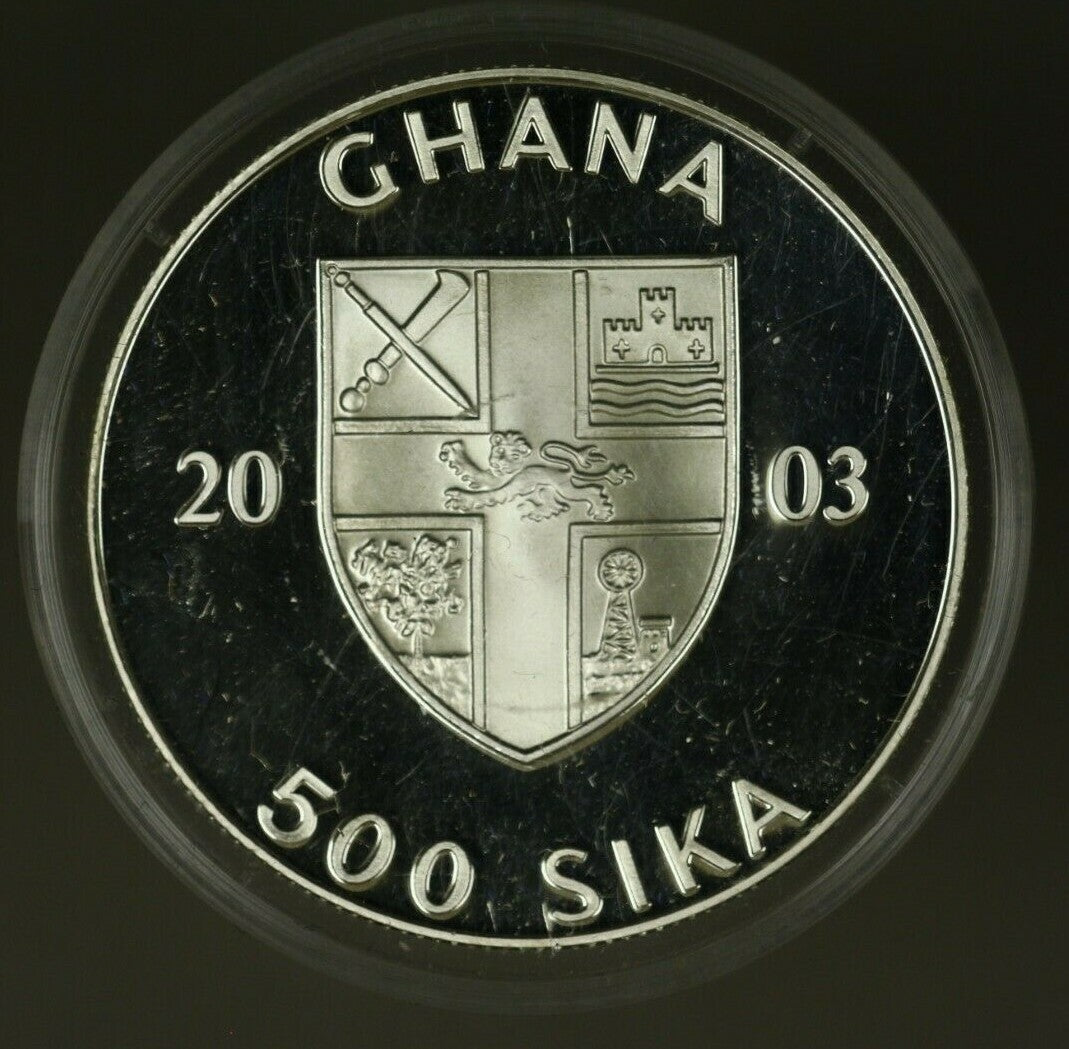 Ghana Silver 500 Sika  2003 Olympic Relay  PROOF  A1576