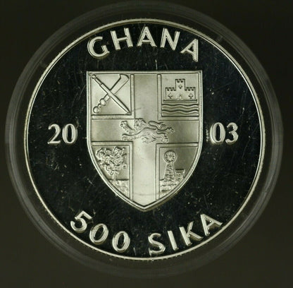 Ghana Silver 500 Sika  2003 Olympic Relay  PROOF  A1576