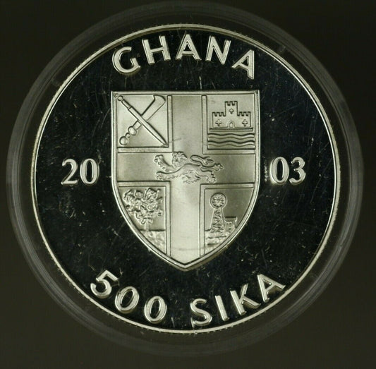 Ghana Silver 500 Sika  2003 Olympic Relay  PROOF  A1576