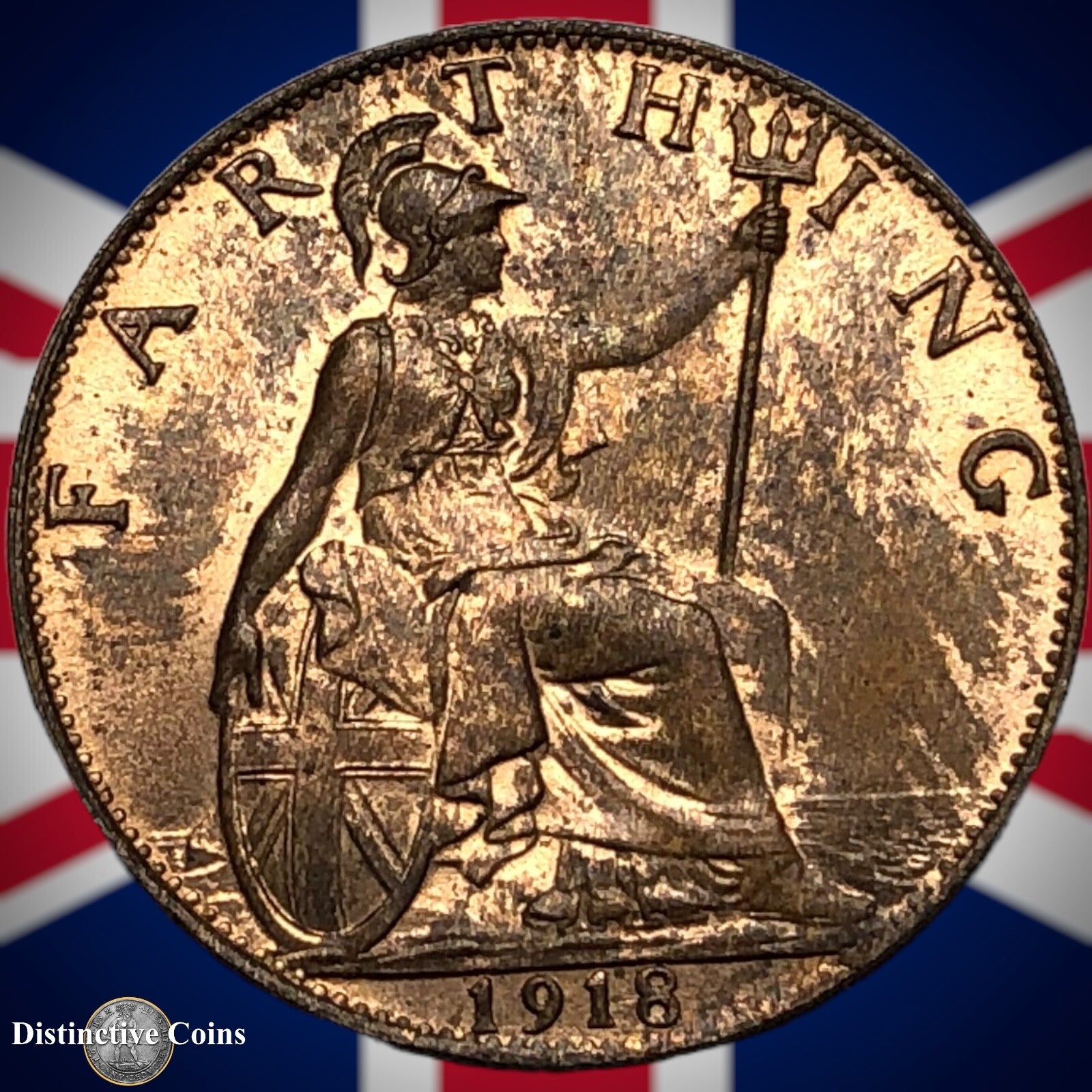 Great Britain 1918 Farthing 1/4d GB4710