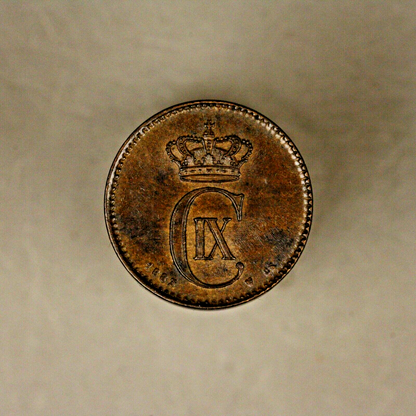 1883 Denmark 2 Ore High Grade   