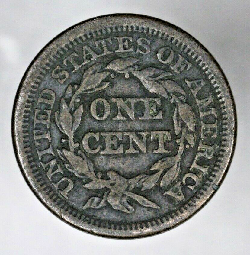 US 1848 Braided Hair Large Cent  A3148