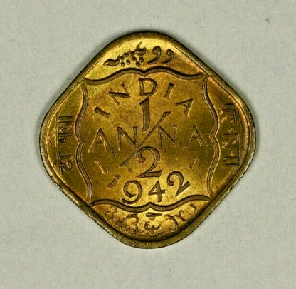 British India  1/2 Anna 1942   A1223