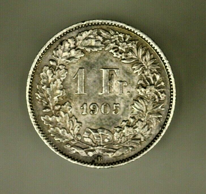 Switzerland  Silver  Franc 1905   AU   A1527