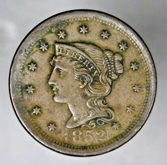 US 1852 Braided Hair Large Cent  A3152
