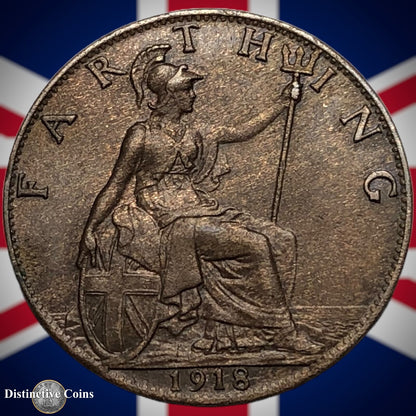 Great Britain 1918 Farthing 1/4d GB4701