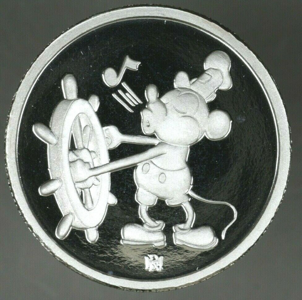 Mickey Mouse Steam Boat 60 Anniv. 1 oz. .999 Fine Silver Commemorative    A2589