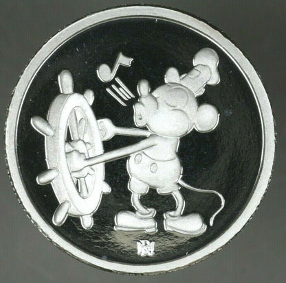 Mickey Mouse Steam Boat 60 Anniv. 1 oz. .999 Fine Silver Commemorative    A2589