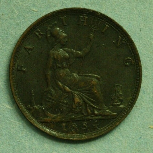 Great Britain 1884 Farthing AU   A283