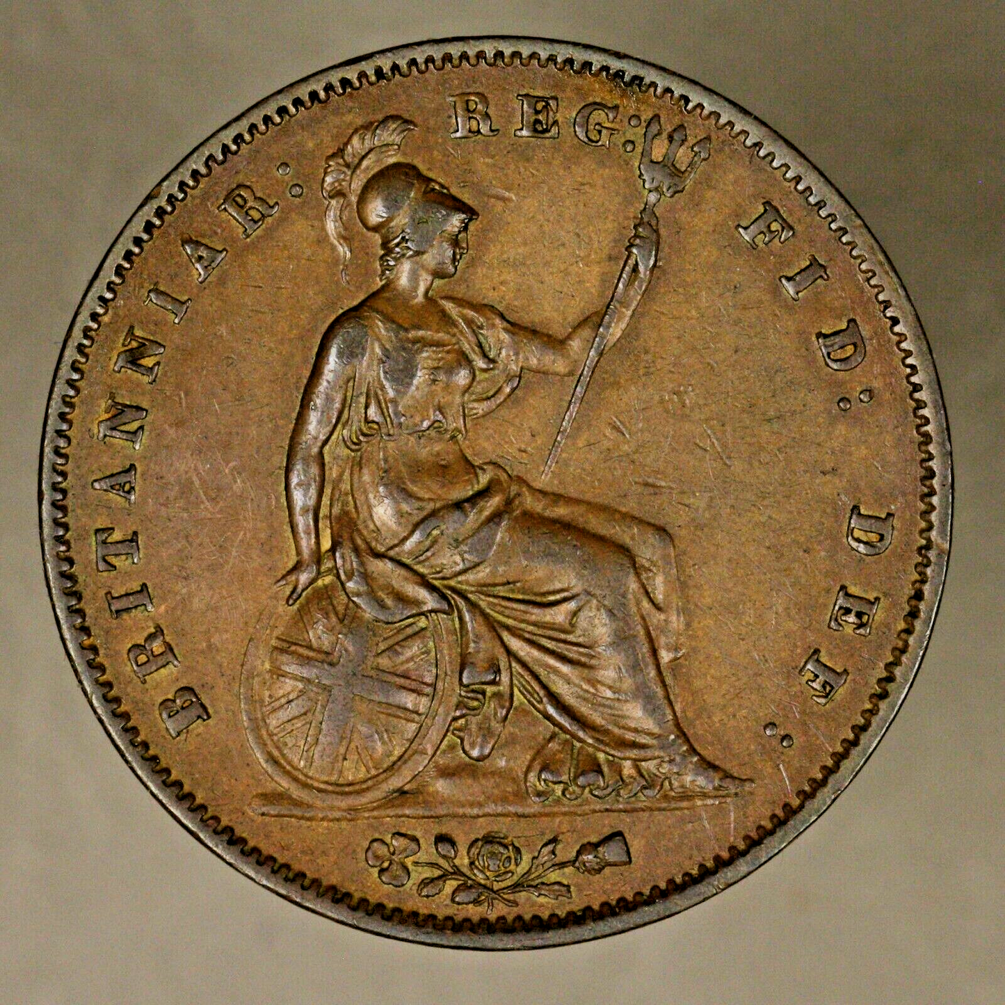 Great Britain 1853  Penny   Ornamental Trident 