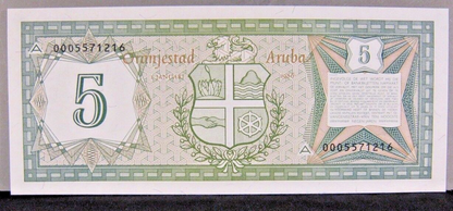 1986 Aruba 5 Florin CU Nice !          