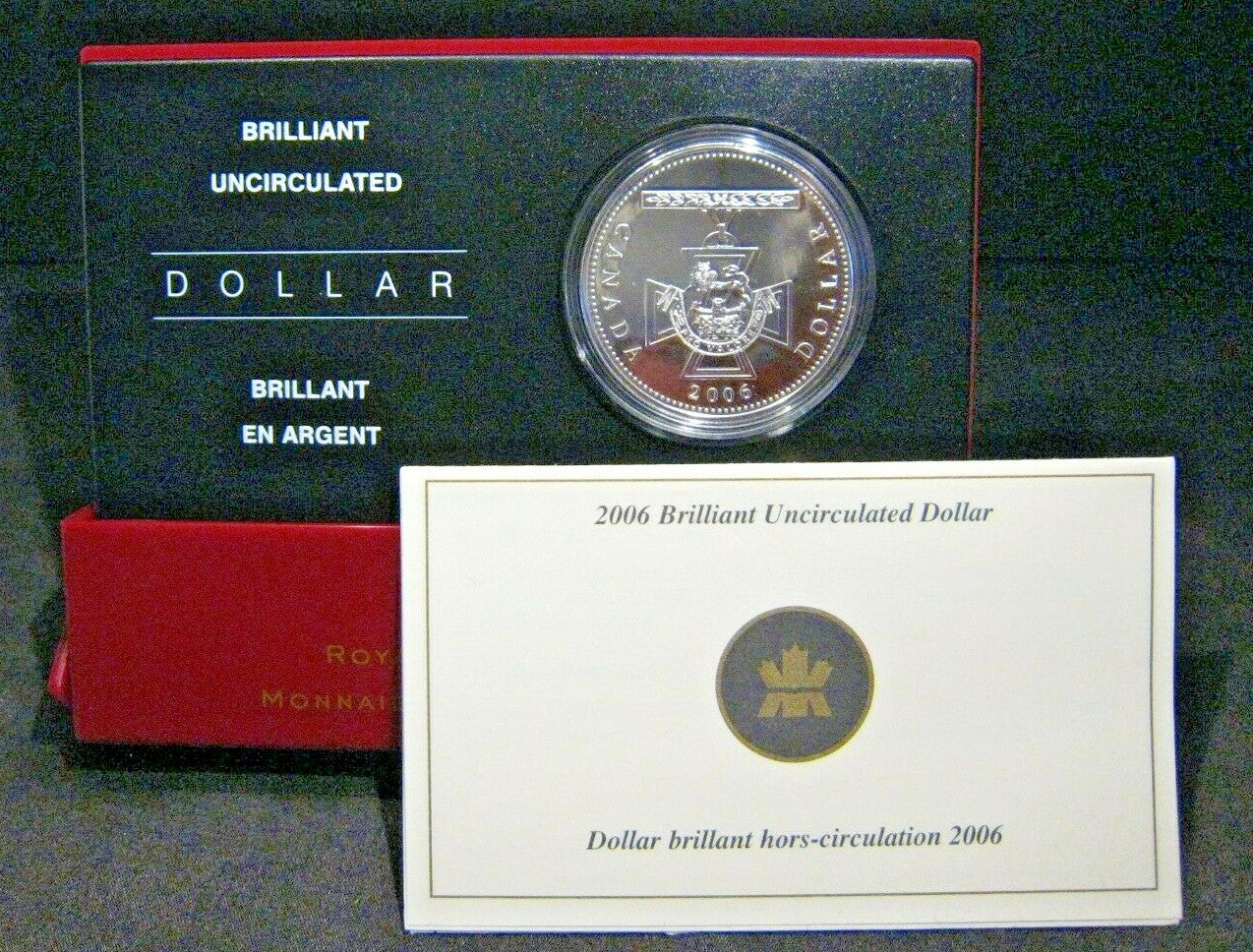 2006 Canada Victoria Cross Silver Proof Dollar w/box & COA