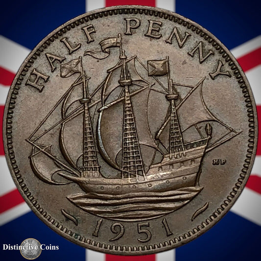 Great Britain 1951 Half Penny 1/2d GB6073