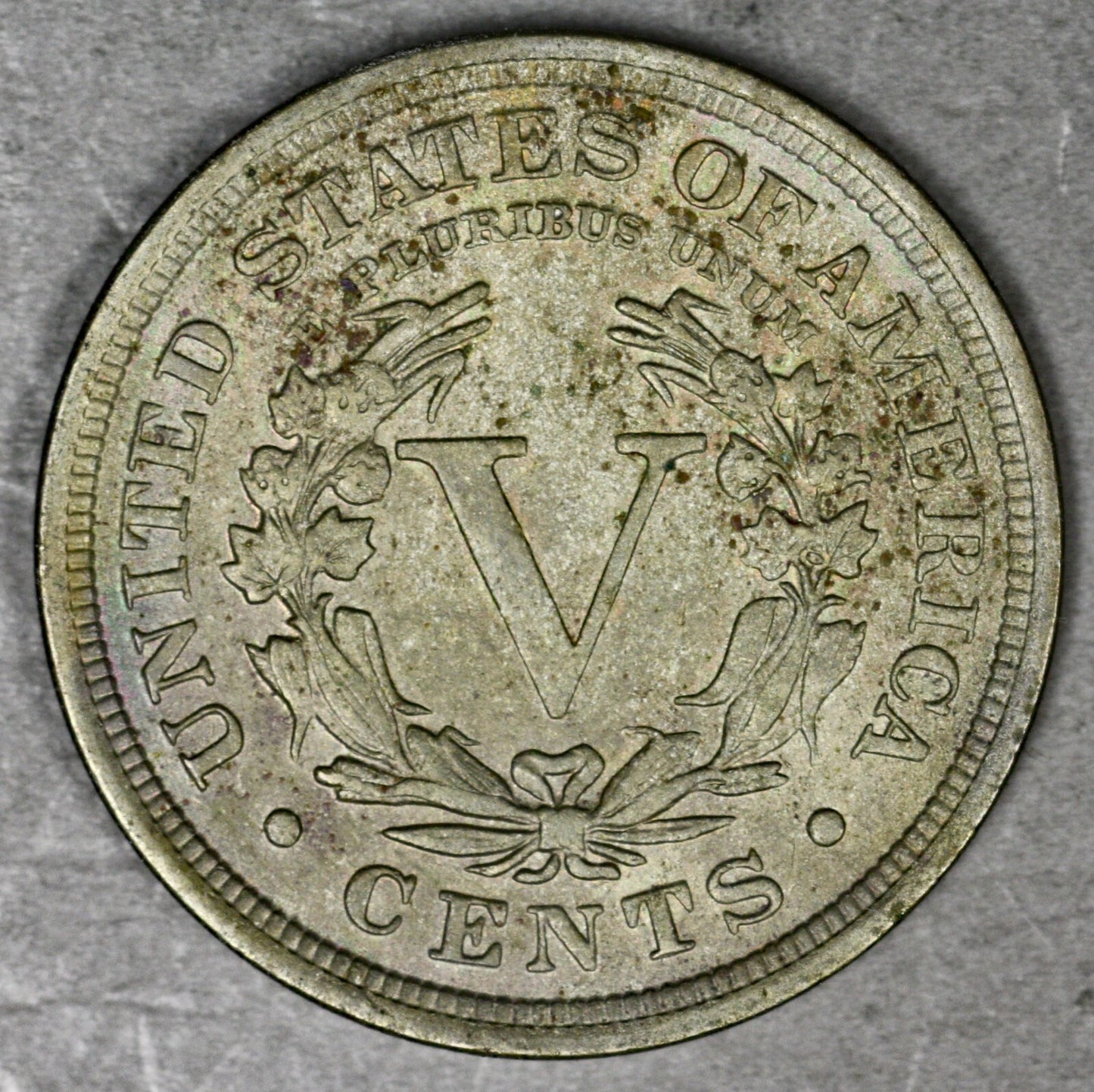 US 1910 Liberty Nickel Some Red/Green Toning  A3319