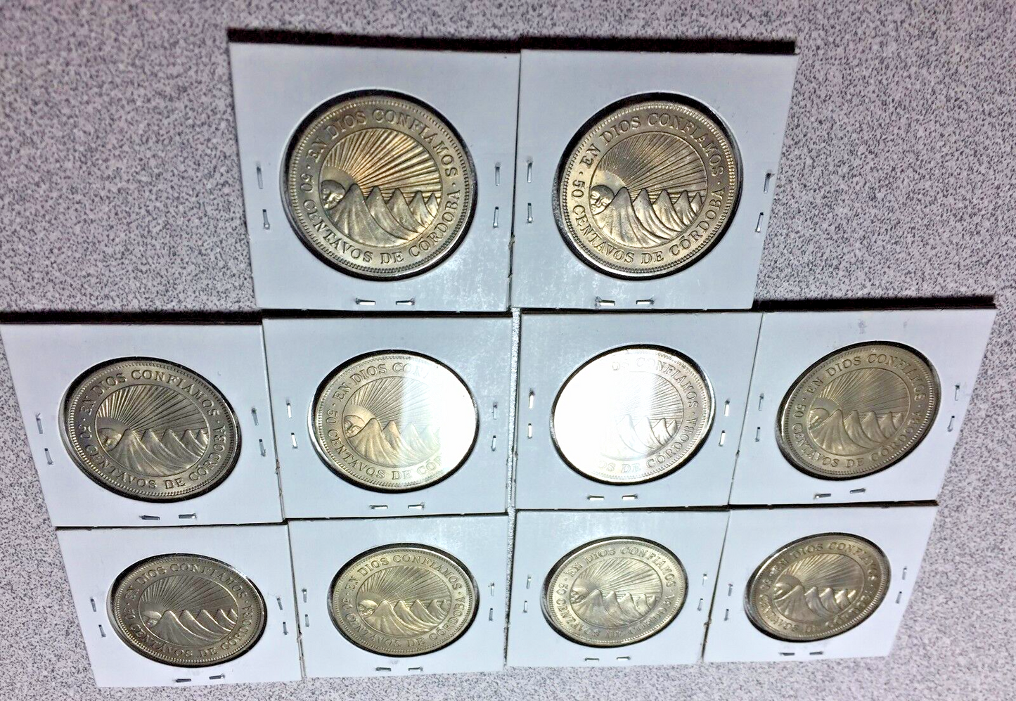 Lot of (10) 1965 NICARAGUA 50 Centavos   #A102 