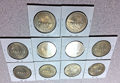 Lot of (10) 1965 NICARAGUA 50 Centavos   #A102 