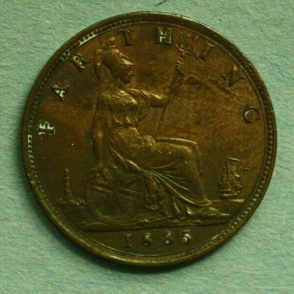Great Britain 1885 Farthing AU   A286