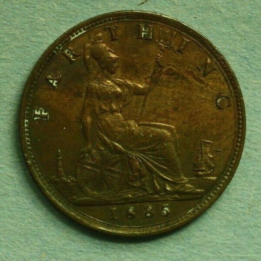 Great Britain 1885 Farthing AU   A286