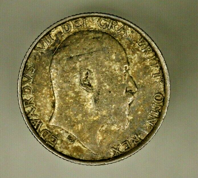 Great Britain Silver Shilling 1907 Toned  XF  A1285