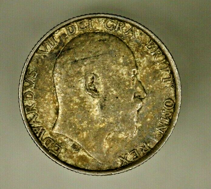 Great Britain Silver Shilling 1907 Toned  XF  A1285
