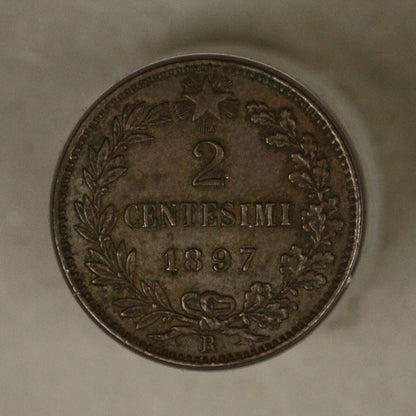 Italy 1897 2 Centesimi UNC