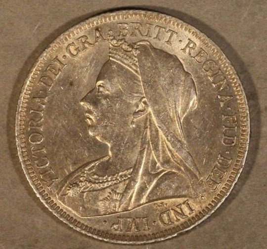 1900 Great Britain Shilling Silver Lightly Circulated 