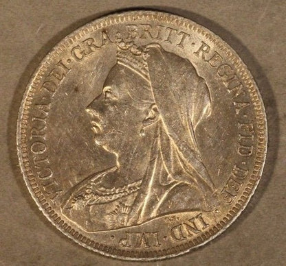 1900 Great Britain Shilling Silver Lightly Circulated 