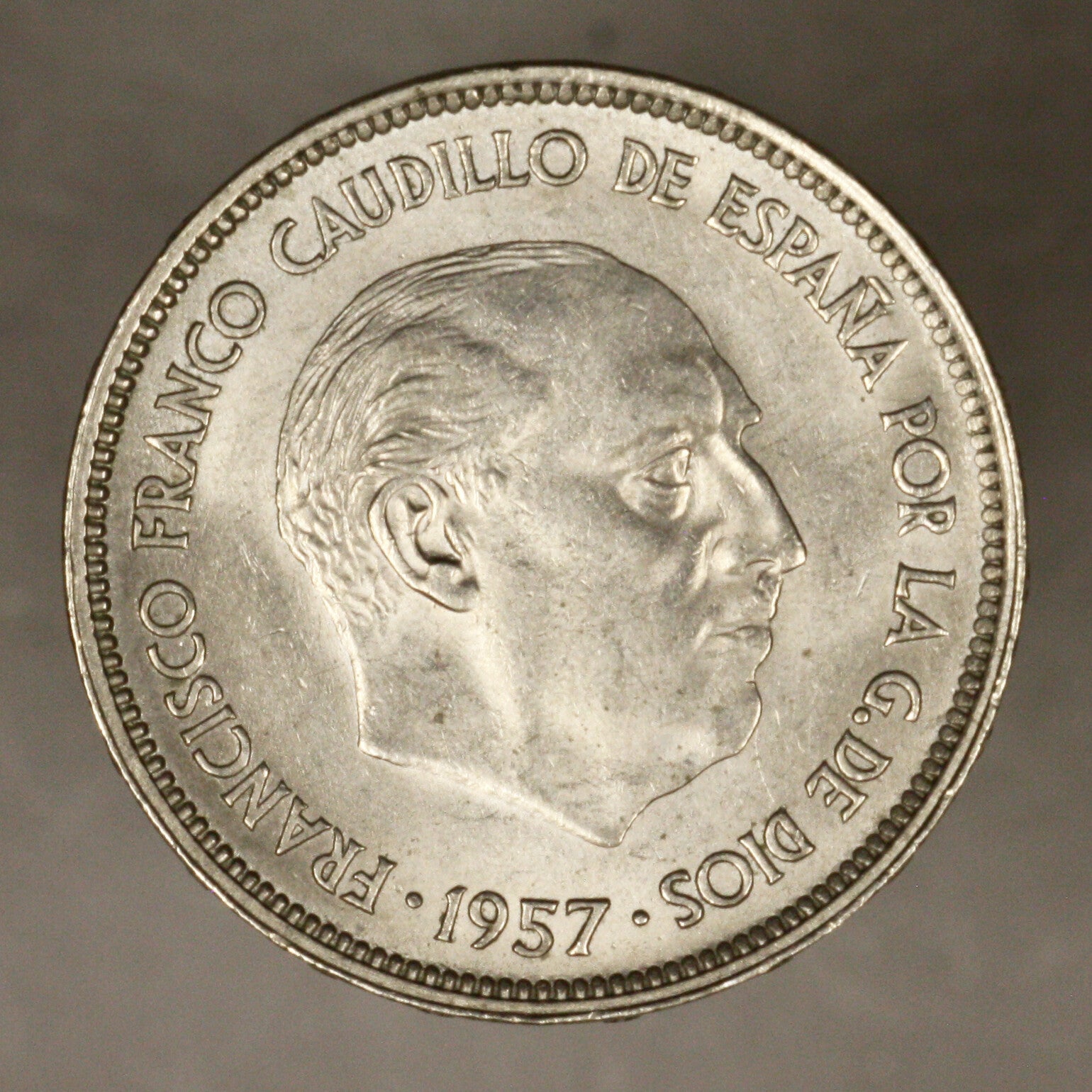 Spain 1957 25 Pesetas AU+