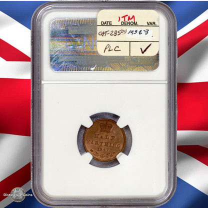 Great Britain 1847 1/2 Farthing NGC MS63RB - GBS022