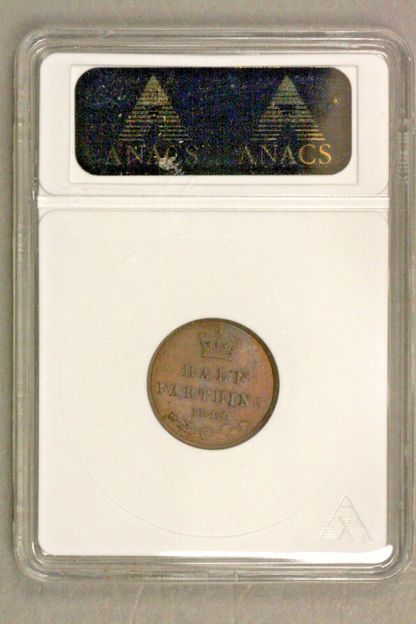 Great Britain 1844  1/2 Half Farthing Nice Coin  ANACS MS 60 