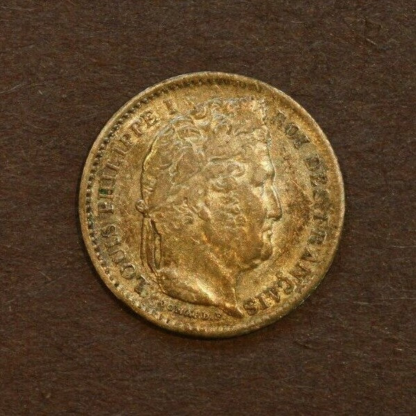 France 1845 B 25 Centimes AU  Scarce in High Grade A174
