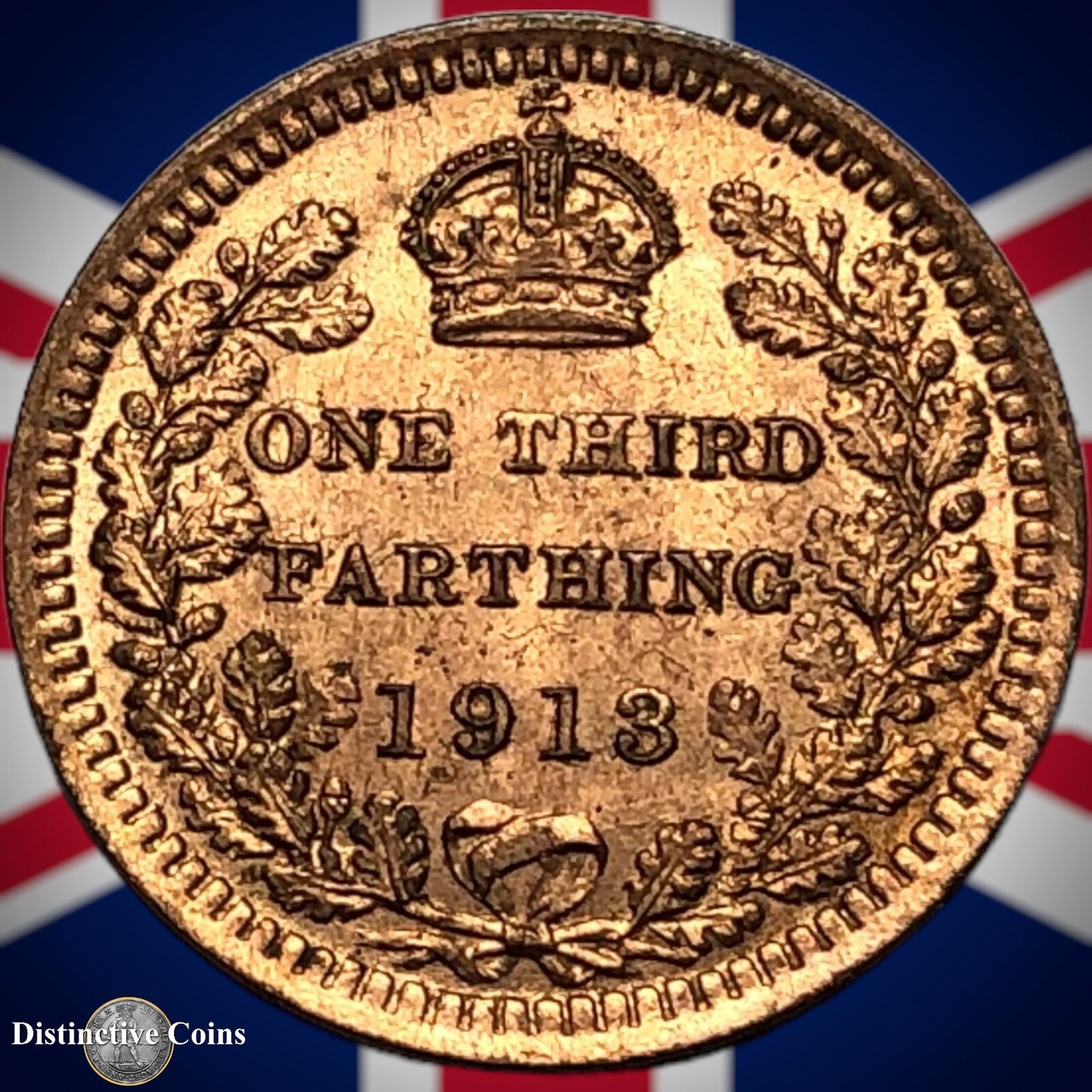 Great Britain 1913 Third Farthing 1/3 Penny GB3049