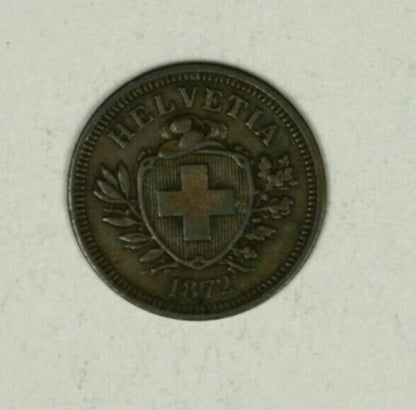 Switzerland Rappen  1872  VF  A949
