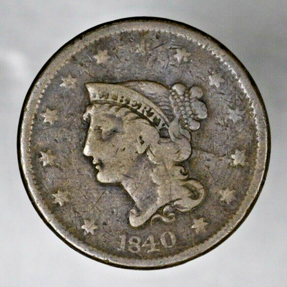 US 1840 Braided Hair Large Cent   A3141