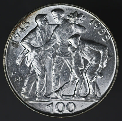Czechoslovakia 1955 100 Koruna Liberation Choice BU A3386