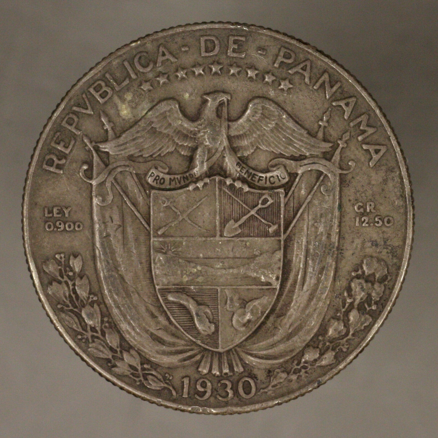 Panama 1930 1/2 Balboa Toned XF+