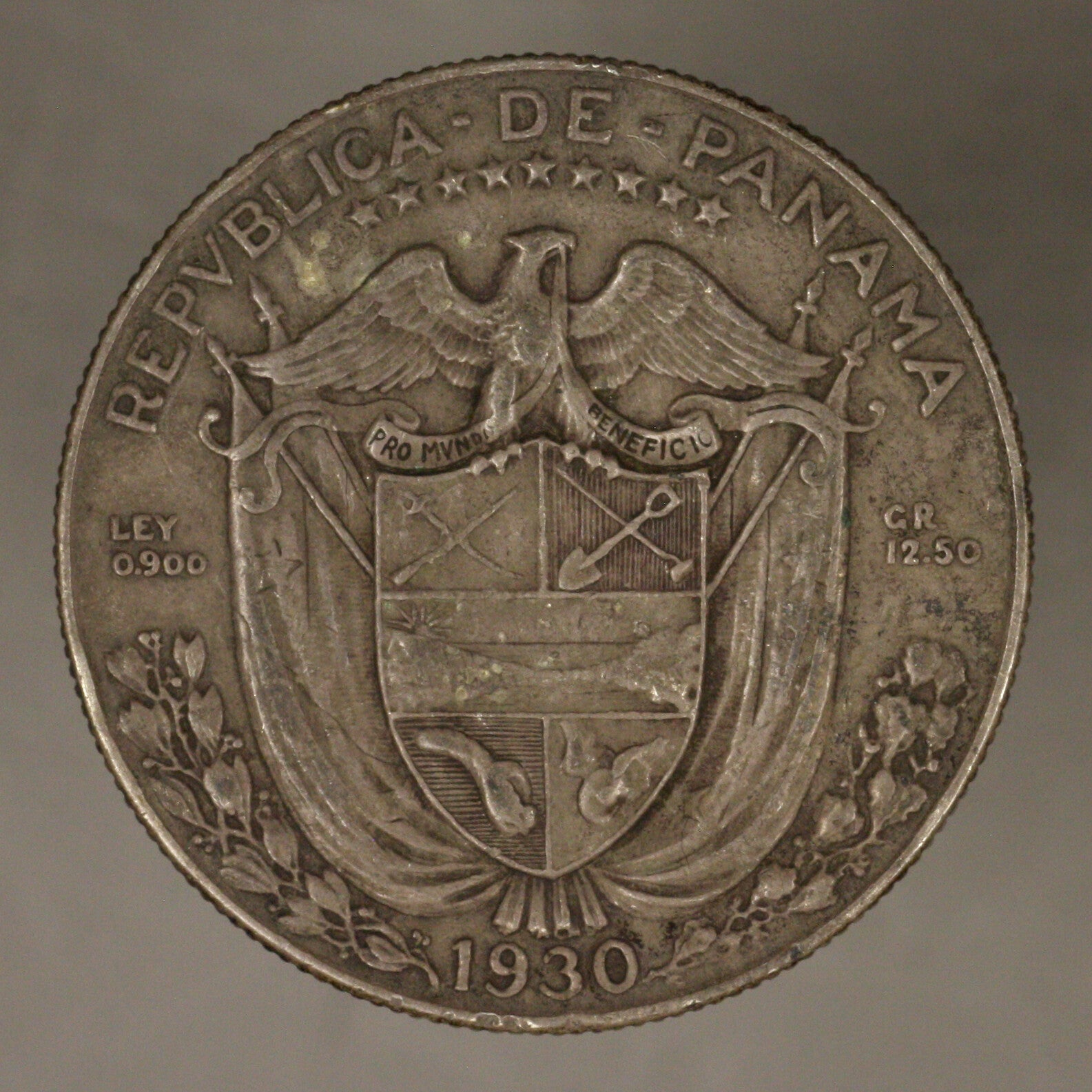 Panama 1930 1/2 Balboa Toned XF+